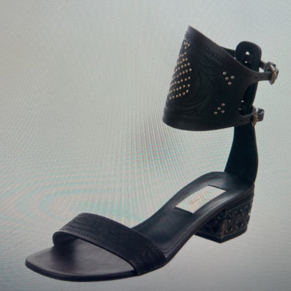 Valentino Leather Studded Accents Gladiator Sandals Size: IT 36.5